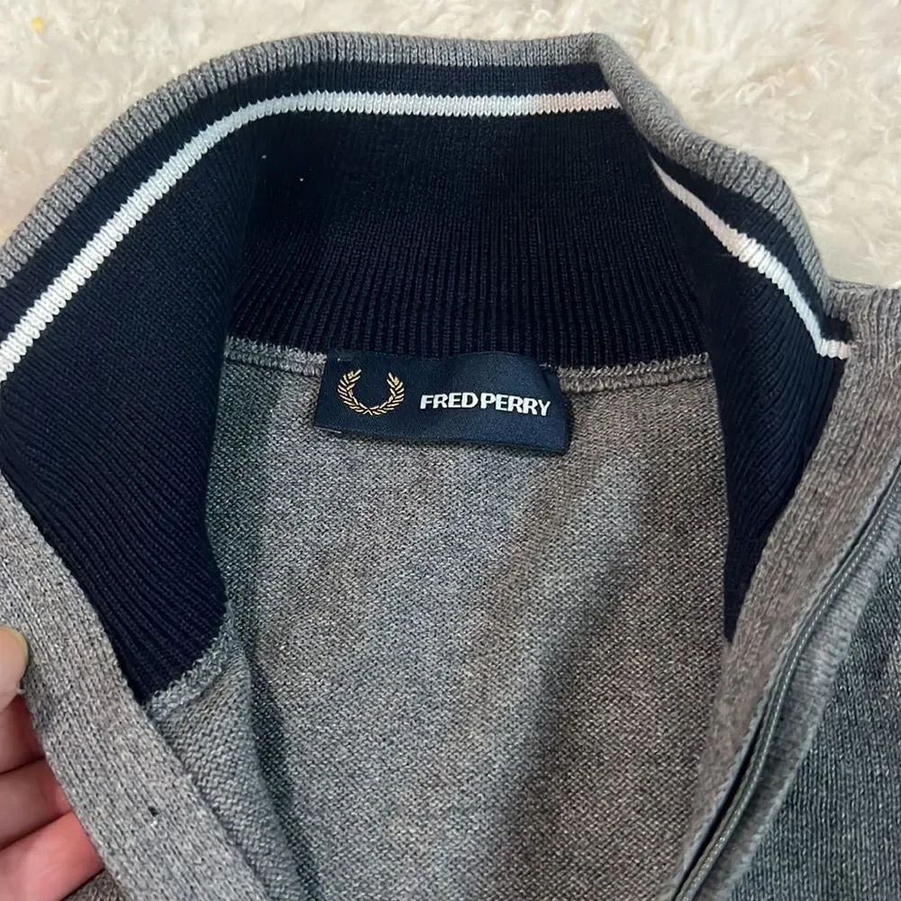 NWOT - Fred Perry Cotton Zip Sweater
